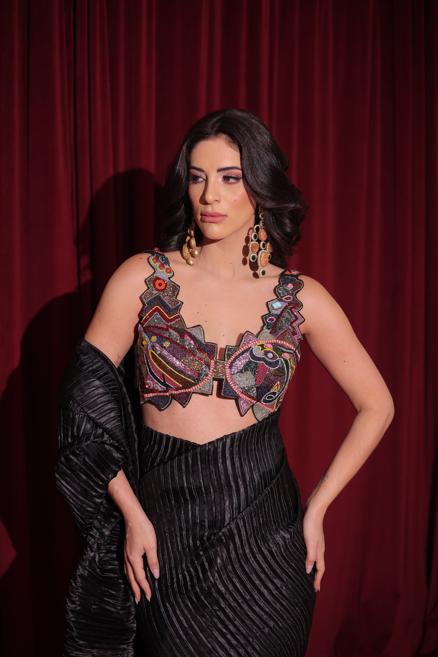 Noir Rhythm Saree